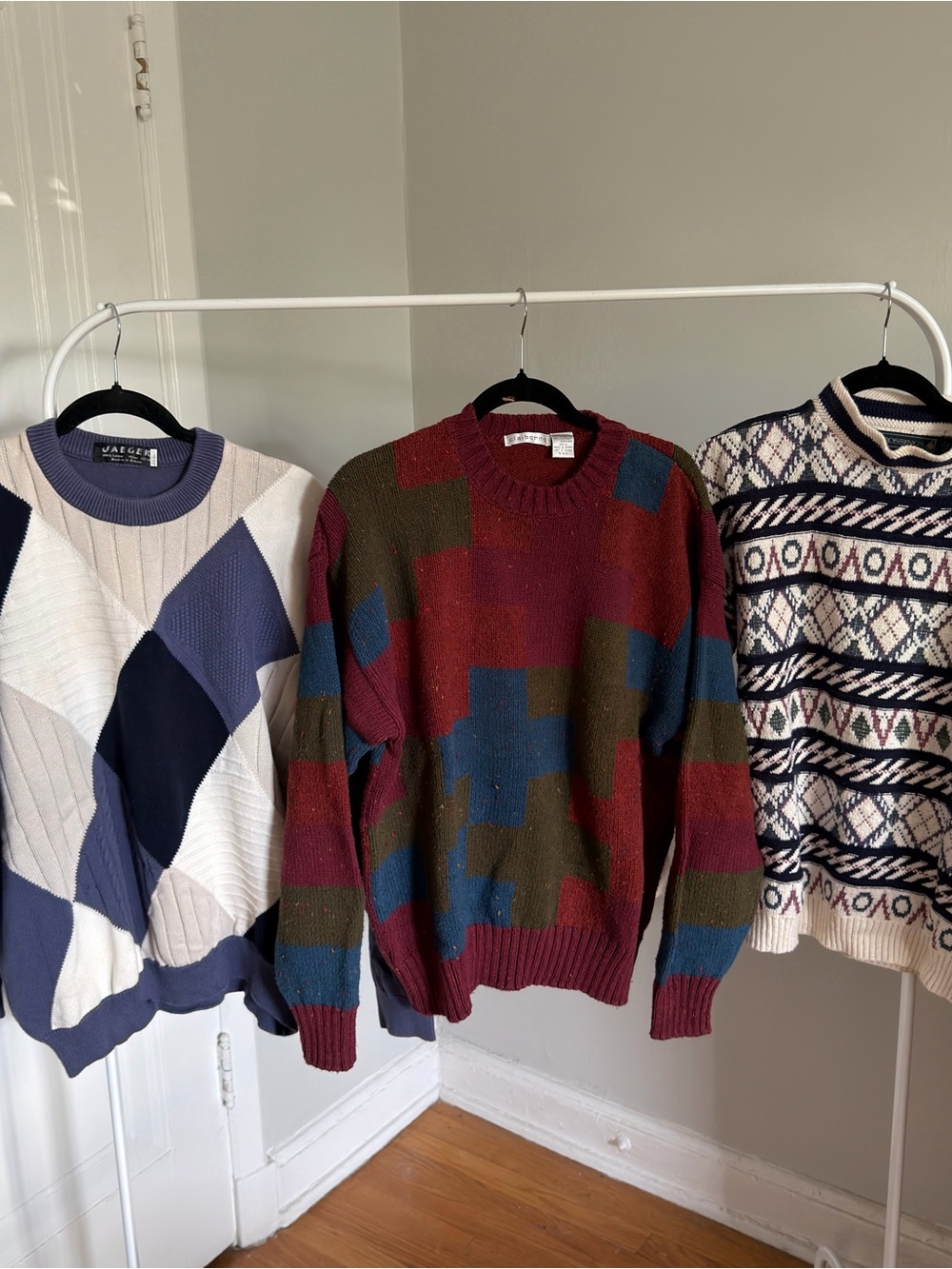Vintage-Inspired Funky Knit Crewneck Sweater Bundle